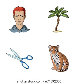Profession, atelier and other web icon in cartoon style.animal, travel icons in set collection.