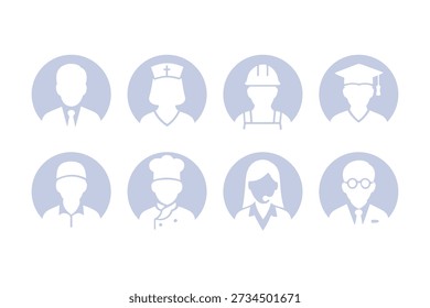 colecciones de imagen de perfil en blanco de profesión