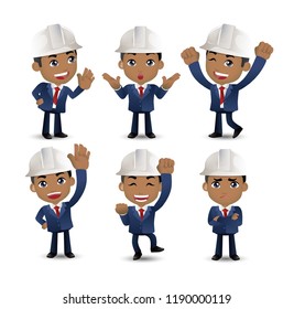 Profession - builder. worker. engineer with different poses