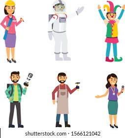 Profession Cartoon Vector Illustration - Icon Set