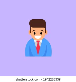 The profession of a CEO in vector style. Different professional men and women cartoon characters in uniform and colorful backgrounds.