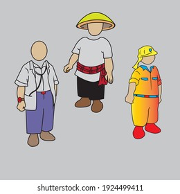 profession character in vector cartoon form