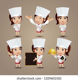 Profession - chef with different poses