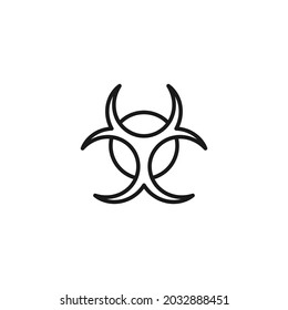 Profesión de un concepto químico. Símbolo de esquema de alta calidad para banners y diseño web con aplicaciones móviles. Icono de línea del signo de peligro biológico internacional 