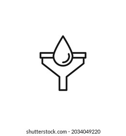 Profession of a chemist concept. High quality outline symbol for banners and web design with mobile apps. Line icon of drop and funnel 
