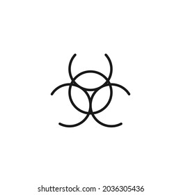 Profession of a chemist concept. High quality outline symbol for banners and web design with mobile apps. Line icon of international Biological hazard sign 