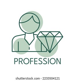 Icono de color de profesión, estilo de logotipo