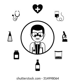 Profession concept, health design, vector illustration eps 10