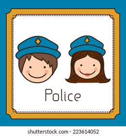 Profession design over blue background, vector illustration