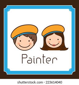 Profession design over brown background, vector illustration