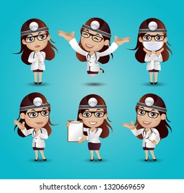 Profession - doctor with different poses