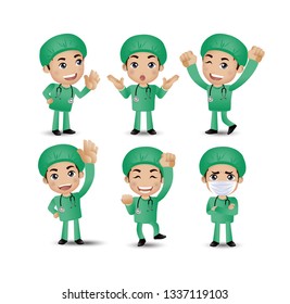 Profession - doctor with different poses