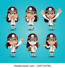 Profession - doctor with different poses