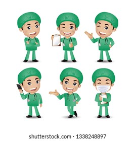 Profession - doctor with different poses