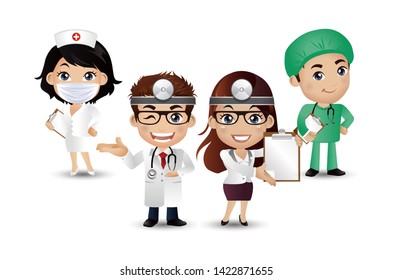 Profession - doctor with different poses