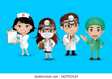 Profession - doctor with different poses