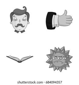 profession, education and other monochrome icon in cartoon style. OK, medicine icons in set collection.