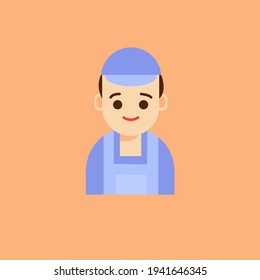 The profession of a factory worker in vector style. Different professional men and women cartoon characters in uniform and colorful backgrounds.