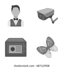 profession, finance and other monochrome icon in cartoon style.security, insect icons in set collection.