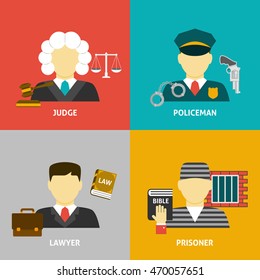 Profession flat avatar icons
