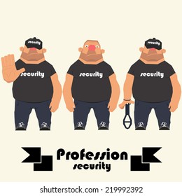 profession guard.  security man. vector illustration.