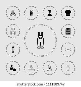 Profession icon. collection of 13 profession filled and outline icons such as wrench, woman consultant with case, chef, chef hat. editable profession icons for web and mobile.