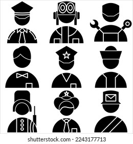 Profession icon glyph style part four
