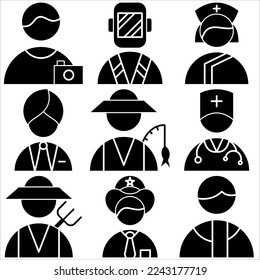 Profession icon glyph style part five