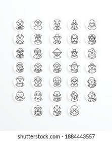 Profession icon pack lineal style, good for your design