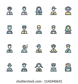 Profession icons in for any purposes. Perfect for website mobile app presentation and any other projects. Suitable for any user interface and user experience.