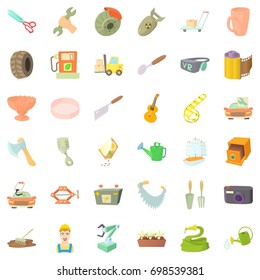Profession icons set. Cartoon style of 36 profession vector icons for web isolated on white background