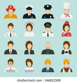 profession icons set, vector.