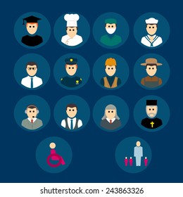 profession icons set, vector.