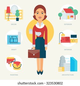 Woman Interior Designer Stock Vectors Images Vector Art