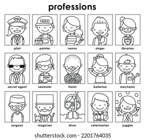Conjunto de ilustraciones vectoriales de profesión y trabajos