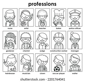 Profession and Jobs vector illustration set