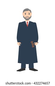 Profession: judge. Isolated on white background. Vector illustration.