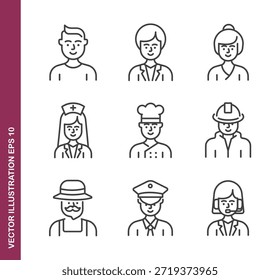 Profession line icons - Mini collection series icon
