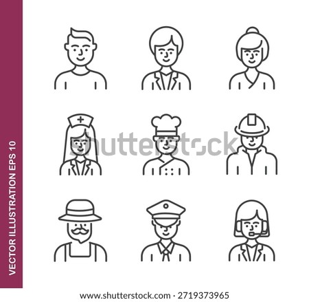 Profession line icons - Mini collection series icon