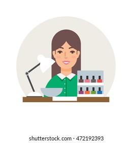 Profession - manicurist vector illustration flat style