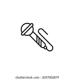 Profession of a musician concept. High quality outline symbol for banners and web design with mobile apps. Line icon of microphone 
