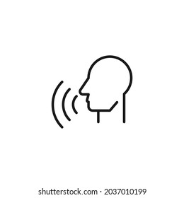 Profession of a musician concept. High quality outline symbol for banners and web design with mobile apps. Line icon of microphone in hand of faceless singer  

