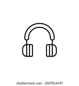 Profession Of A Musician Concept. High Quality Outline Symbol For Banners And Web Design With Mobile Apps. Line Icon Of Headphones 