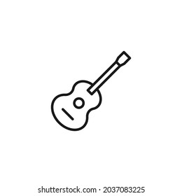 Profession of a musician concept. High quality outline symbol for banners and web design with mobile apps. Line icon of acoustic guitar
