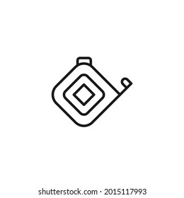 Profession and occupation concept. Architector and construction worker. Line icon of roulette for measuring and constructing 

