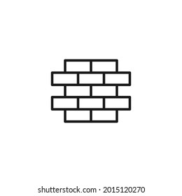 El concepto de profesión y ocupación. Arquitecto y trabajador de la construcción. Icono de línea de un pedazo de pared construido con montones de los mismos ladrillos 