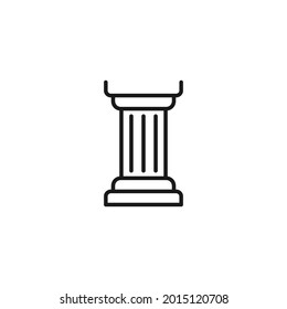 Profession And Occupation Concept. Architector And Construction Worker. Line Icon Of Base Of Column Between Of Pedistal And Cornise 