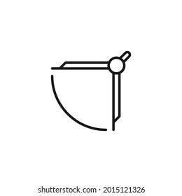 Profession and occupation concept. Architector and construction worker. Line icon of compass for construction drawing circle 
