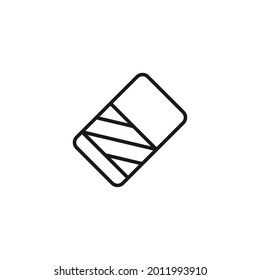 Profession and occupation concept. Graphic designer. Line icon of eraser for pupils and artists 
