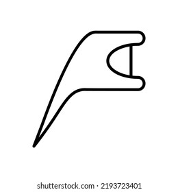 Profession and occupation concept. Modern outline sign drawn in flat style. Editable stroke. Vector monochrome isolated line icon of dental floss